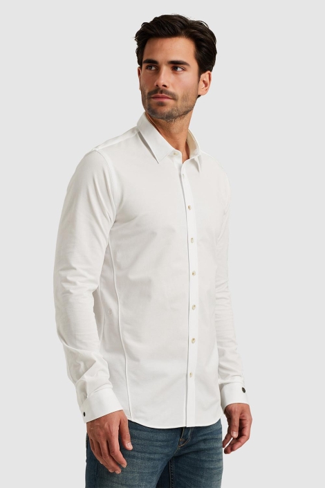 Cast Iron witte heren overhemd | Model zijaanzicht