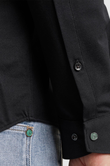 Cast Iron zwarte heren overhemd | Close up