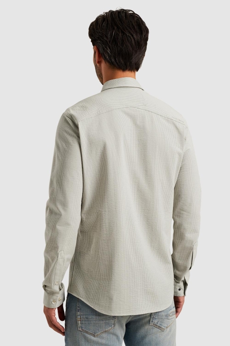 Cast Iron groene heren overhemd | Model achteraanzicht