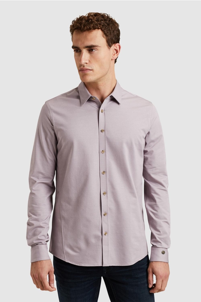 Cast Iron paarse heren overhemd | Model vooraanzicht