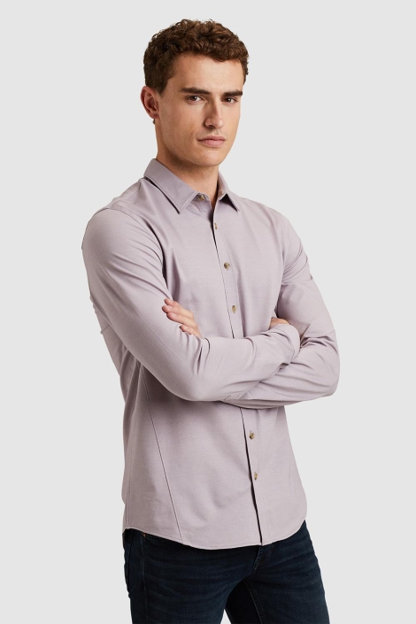 Cast Iron paarse heren overhemd | Model zijaanzicht