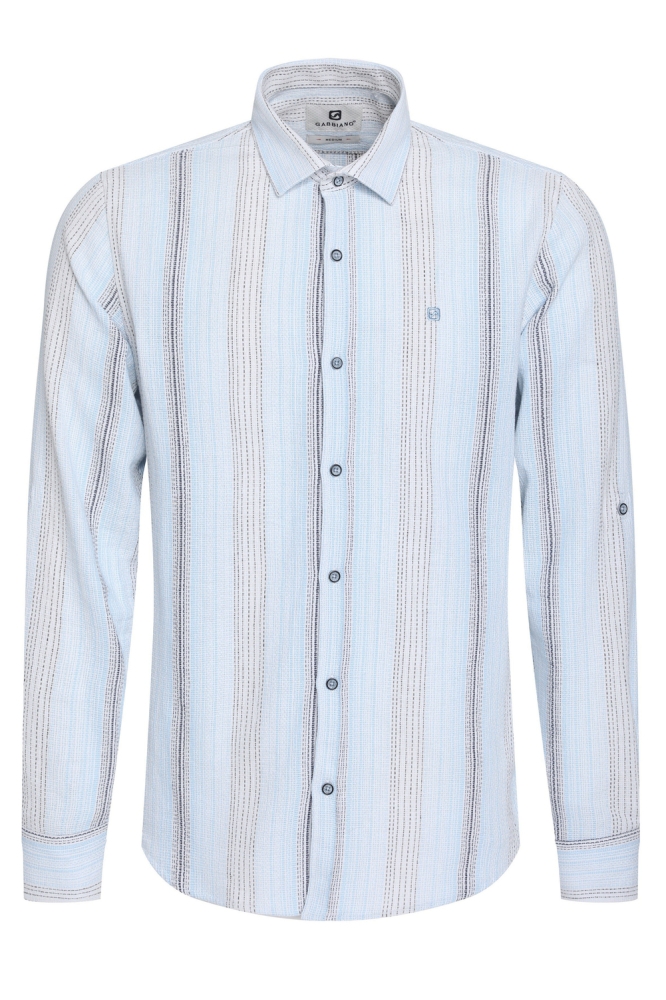 Gabbiano blauwe heren overhemd | Vooraanzicht