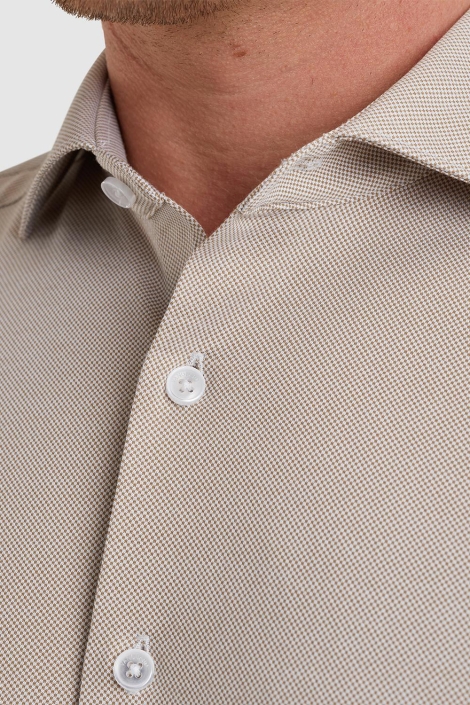 Vanguard beige heren overhemd | Close up