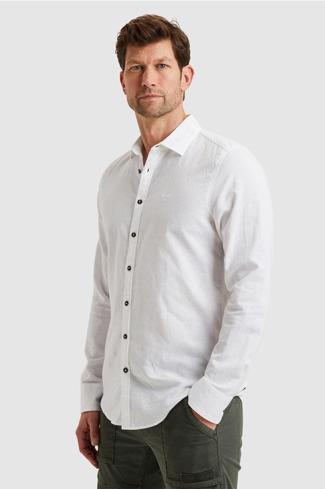 PME legend witte heren overhemd | Model zijaanzicht