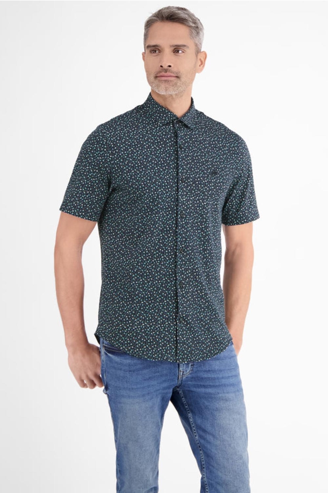 Lerros blauwe heren overhemd | Model vooraanzicht