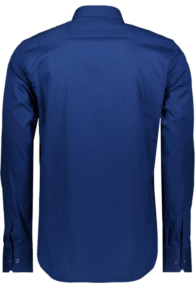 Sans blauwe heren overhemd | Achteraanzicht