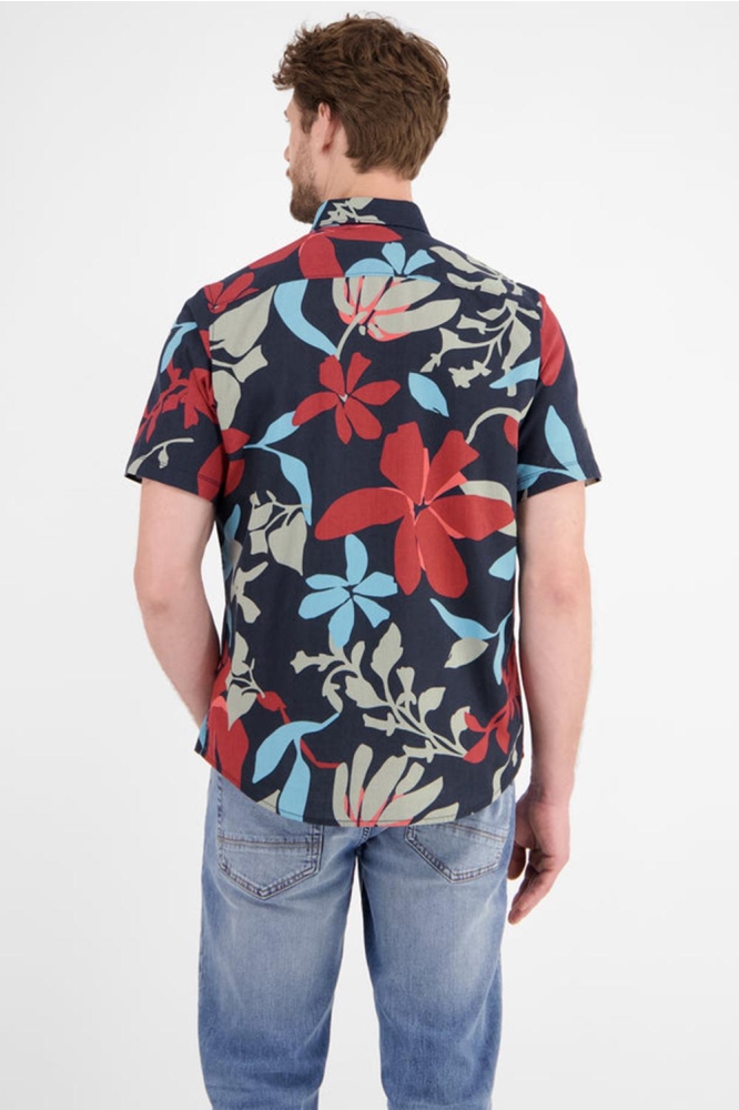 Lerros blauwe heren overhemd | Model achteraanzicht