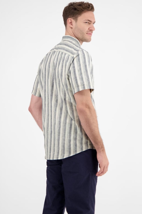 Lerros blauwe heren overhemd | Model achteraanzicht