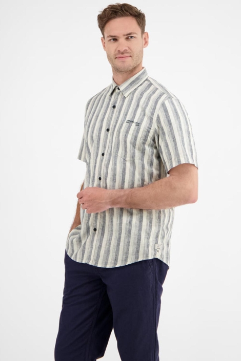 Lerros blauwe heren overhemd | Model zijaanzicht