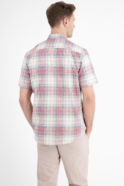 Lerros rode heren overhemd | Model achteraanzicht