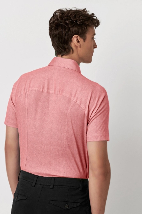 Desoto roze heren overhemd | Model achteraanzicht