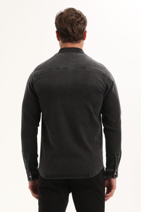 Gabbiano grijze heren overhemd | Model achteraanzicht