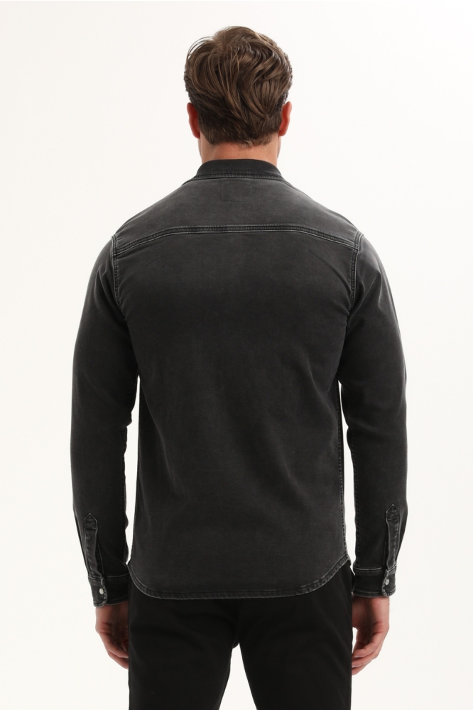 Gabbiano grijze heren overhemd | Model achteraanzicht