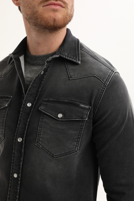 Gabbiano grijze heren overhemd | Close up