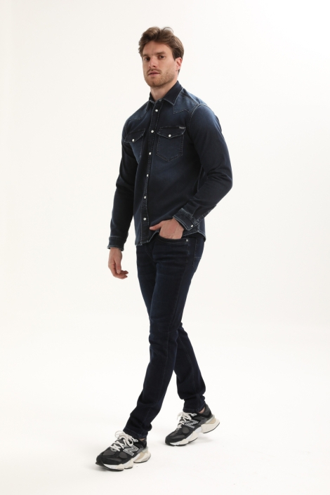 Gabbiano blauwe heren overhemd | Model