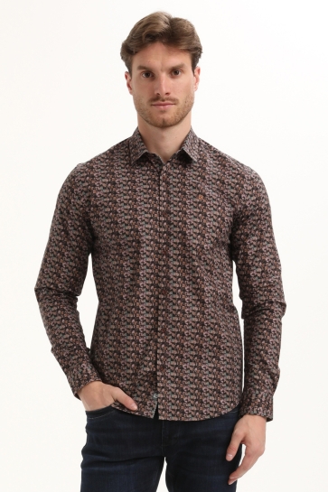 Gabbiano OVERHEMD MET ALLOVER PRINT 335735 5702 oak brown