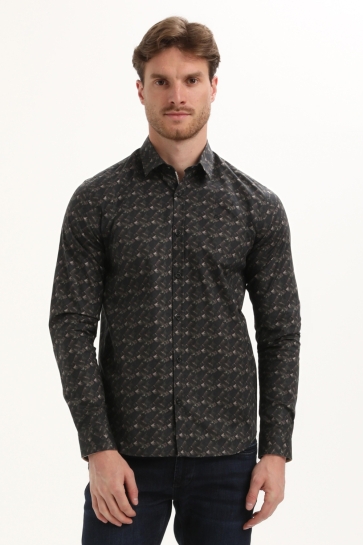 Gabbiano Overhemd OVERHEMD MET ALLOVER PRINT 335736 201 black