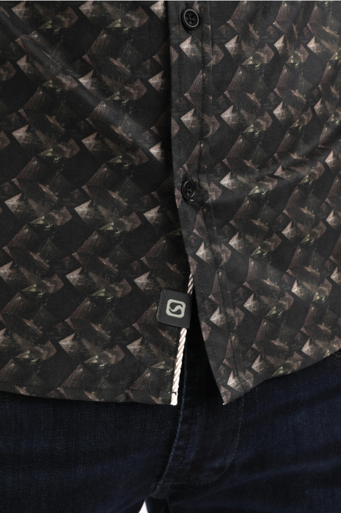 Gabbiano zwarte heren overhemd | Kleurstaal