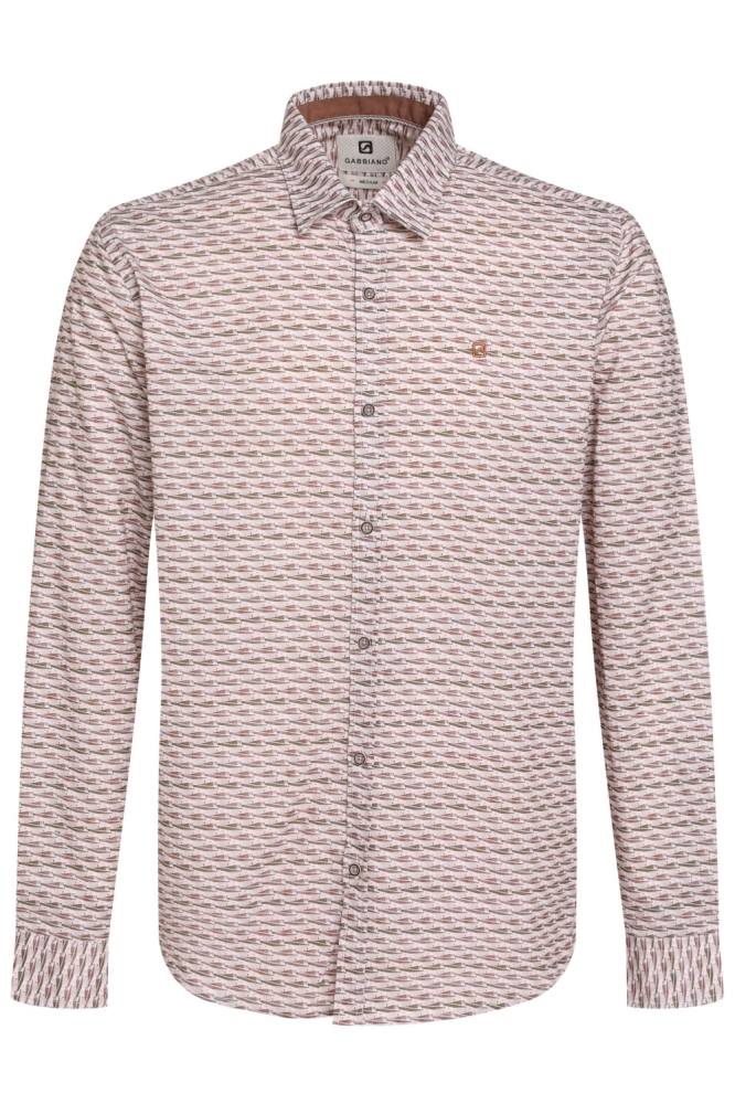 Gabbiano bruine heren overhemd | Vooraanzicht