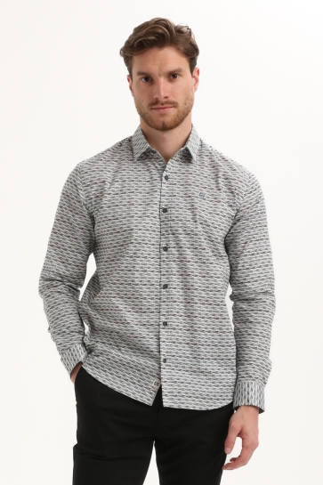 Gabbiano Overhemd OVERHEMD MET ALLOVER PRINT 335737 5703 teal blue
