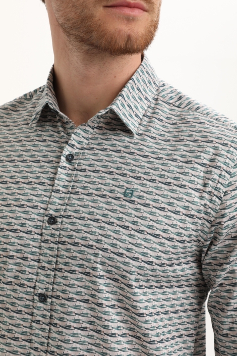 Gabbiano blauwe heren overhemd | Close up