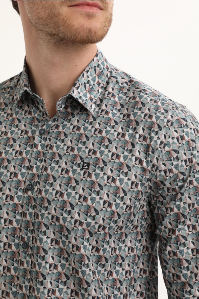 Gabbiano groene heren overhemd | Close up