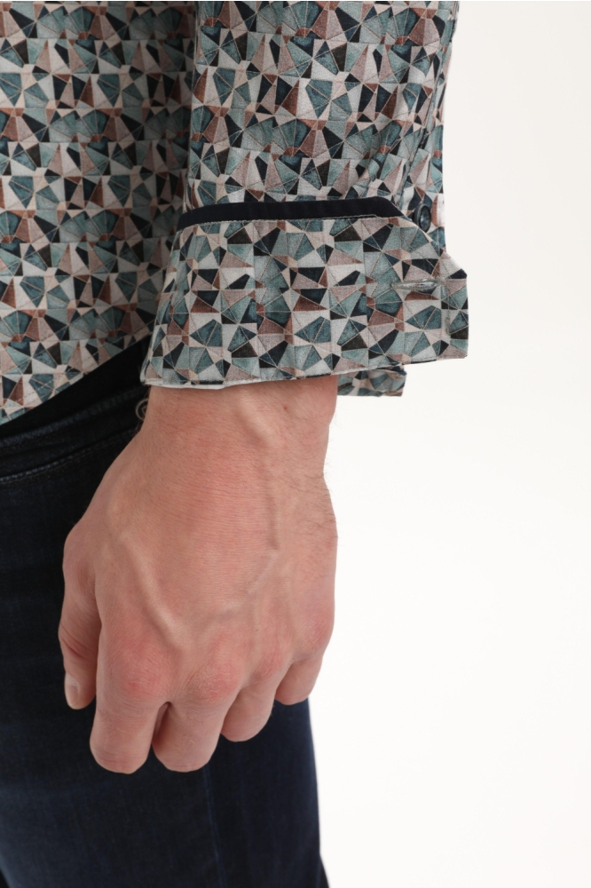 Gabbiano groene heren overhemd | Close up