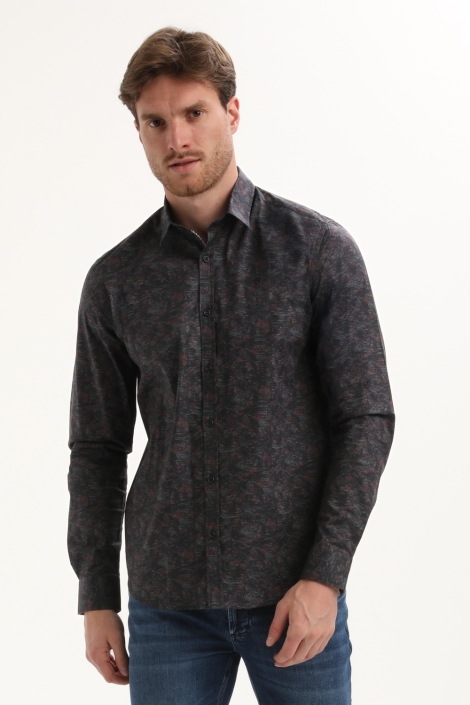 Gabbiano blauwe heren overhemd | Model vooraanzicht