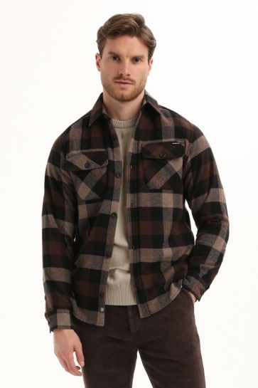 Gabbiano Overhemd FLANNEL RUIT OVERHEMD 335741 OAK BROWN