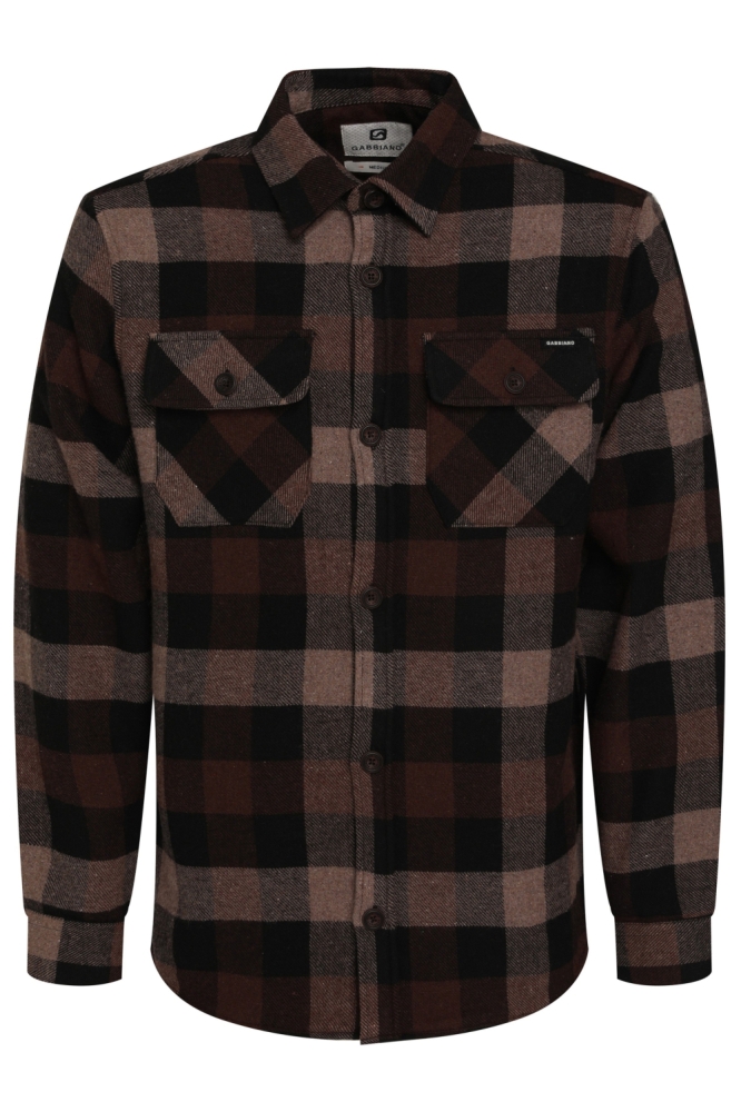Gabbiano bruine heren overhemd | Vooraanzicht