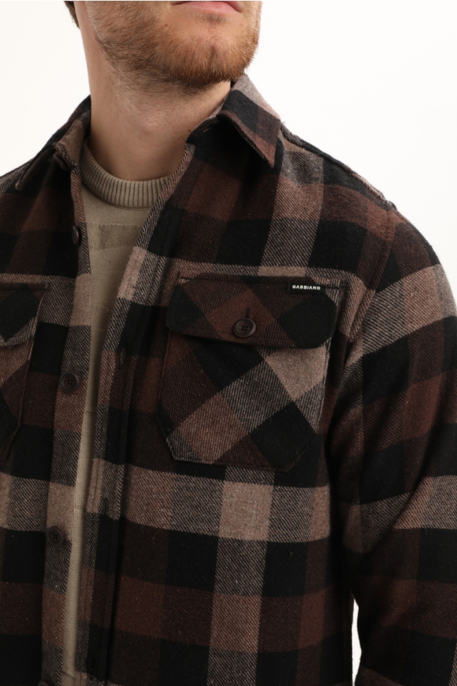 Gabbiano bruine heren overhemd | Kleurstaal