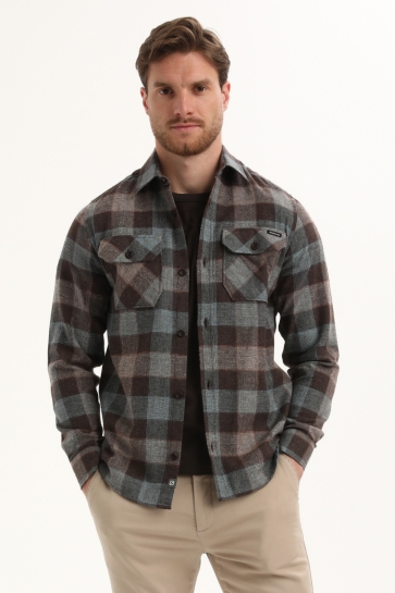 Gabbiano Overhemd MODERNE FLANNEL OVERHEMD 335749 OAK BROWN