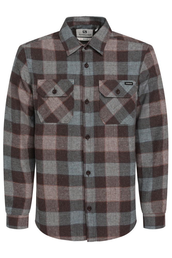 Gabbiano bruine heren overhemd | Vooraanzicht
