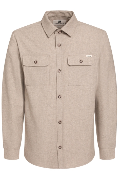 Gabbiano taupe heren overhemd | Vooraanzicht