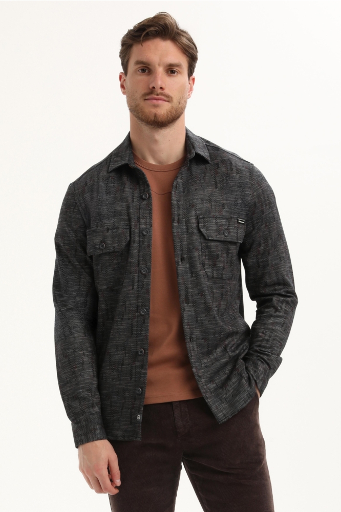 Gabbiano zwarte heren overhemd | Model vooraanzicht