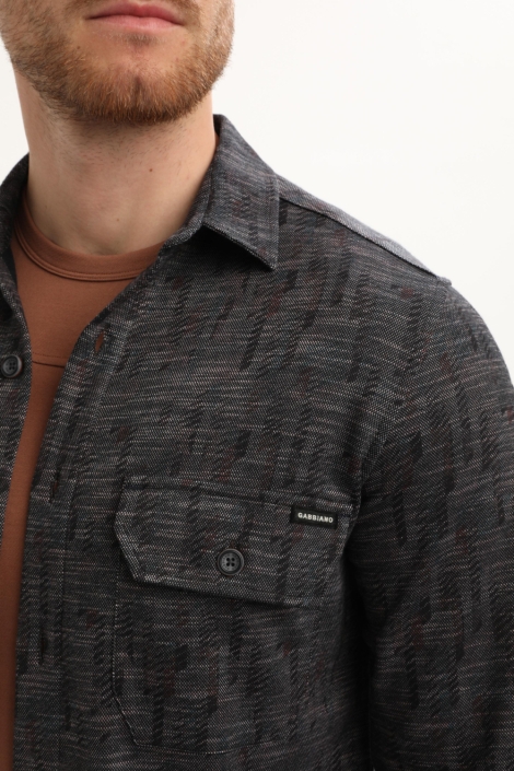 Gabbiano zwarte heren overhemd | Close up