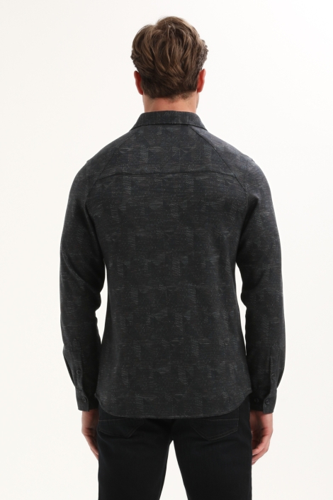 Gabbiano blauwe heren overhemd | Model achteraanzicht