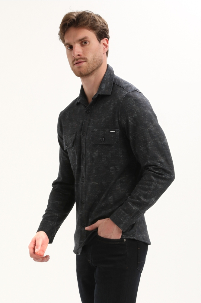 Gabbiano blauwe heren overhemd | Model zijaanzicht