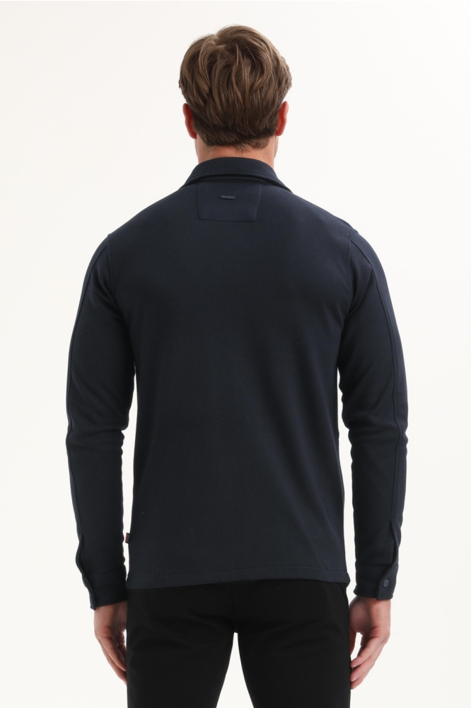 Gabbiano blauwe heren vest | Model achteraanzicht