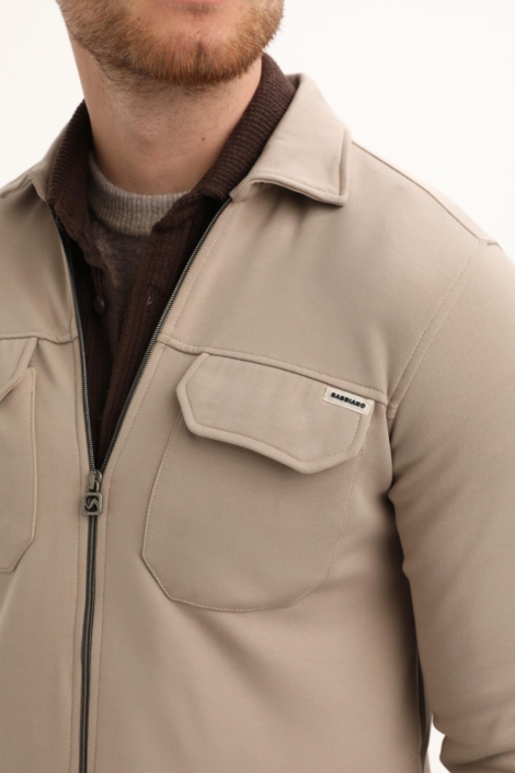 Gabbiano taupe heren vest | Close up