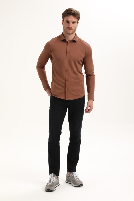 Gabbiano camel heren overhemd | Model