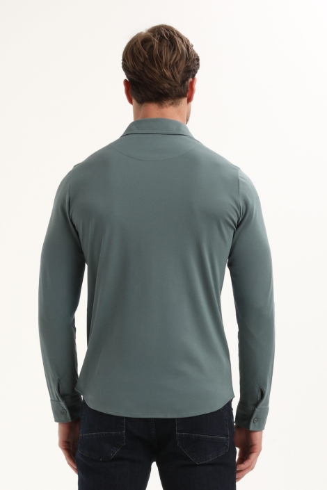 Gabbiano blauwe heren overhemd | Model achteraanzicht