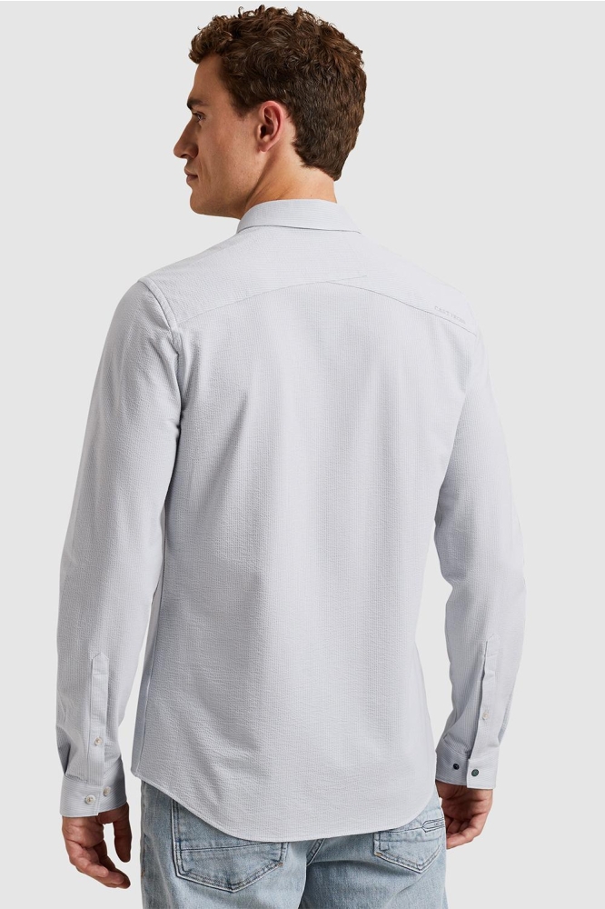 Cast Iron blauwe heren overhemd | Model achteraanzicht