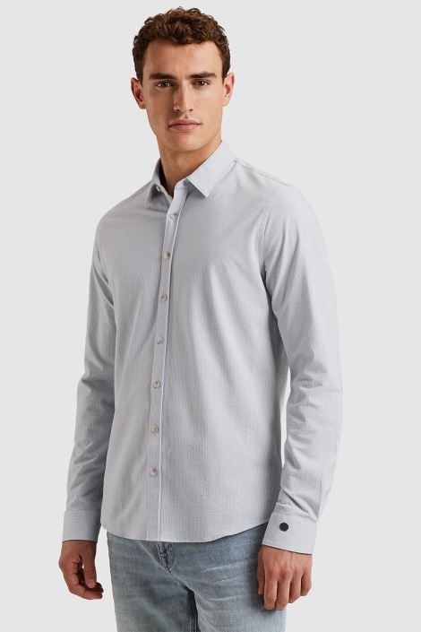 Cast Iron blauwe heren overhemd | Model zijaanzicht