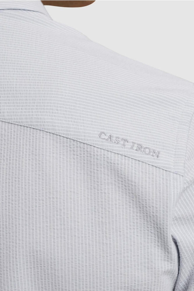 Cast Iron blauwe heren overhemd | Close up