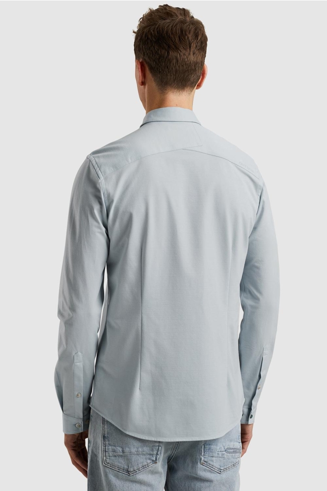 Cast Iron blauwe heren overhemd | Model achteraanzicht