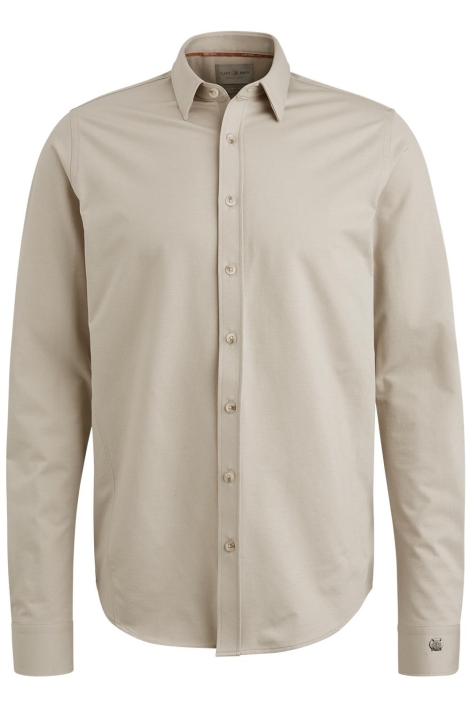 Cast Iron beige heren overhemd | Vooraanzicht