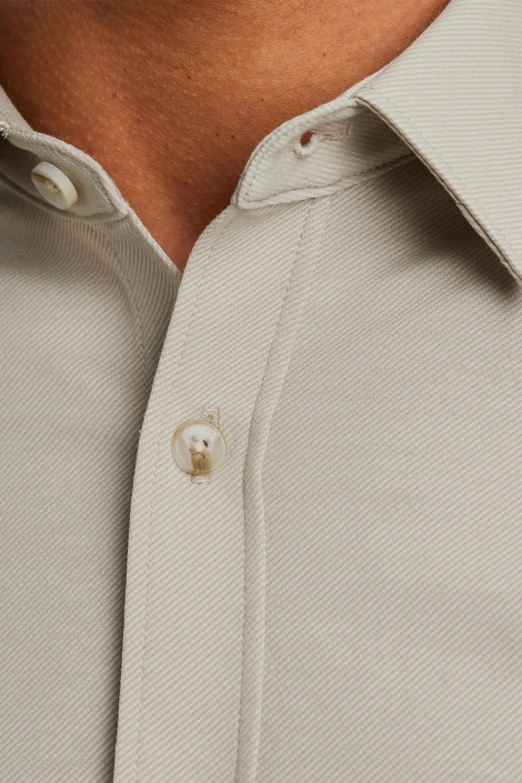 Cast Iron beige heren overhemd | Close up