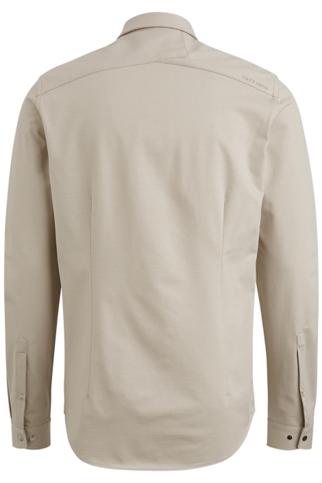 Cast Iron beige heren overhemd | Achteraanzicht