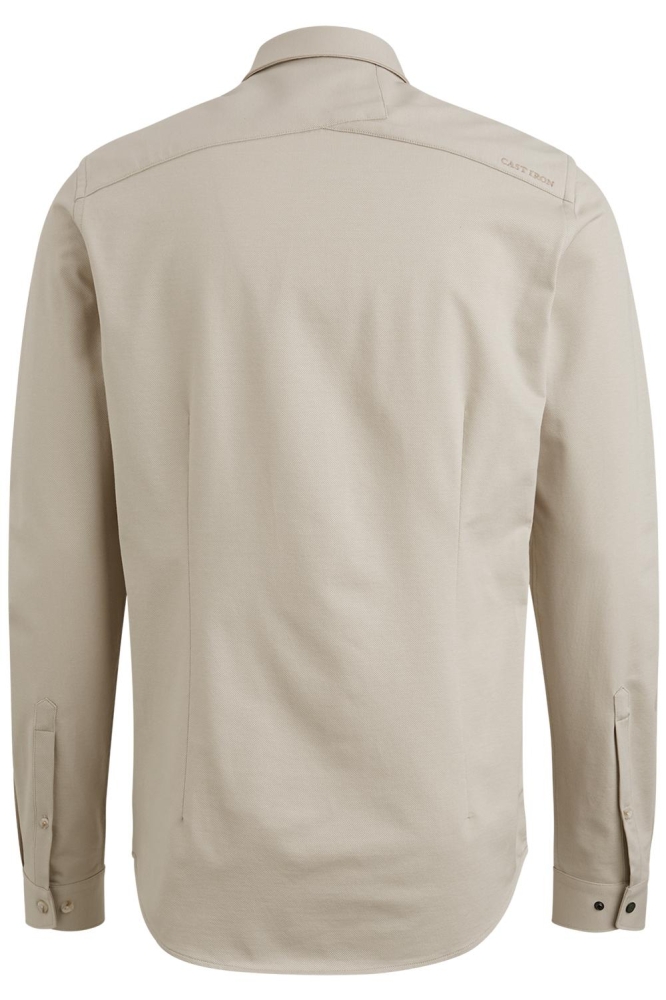 Cast Iron beige heren overhemd | Achteraanzicht